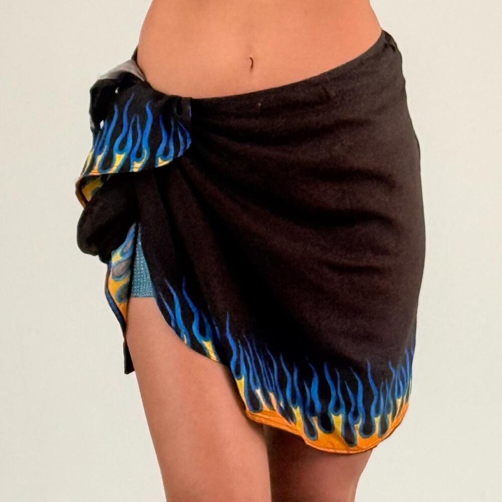 Vntage Printed Wrap Skirt